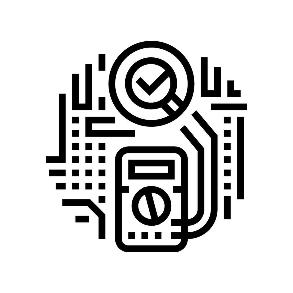 Multimeter testen Elektronik Linie Symbol Vektor Illustration