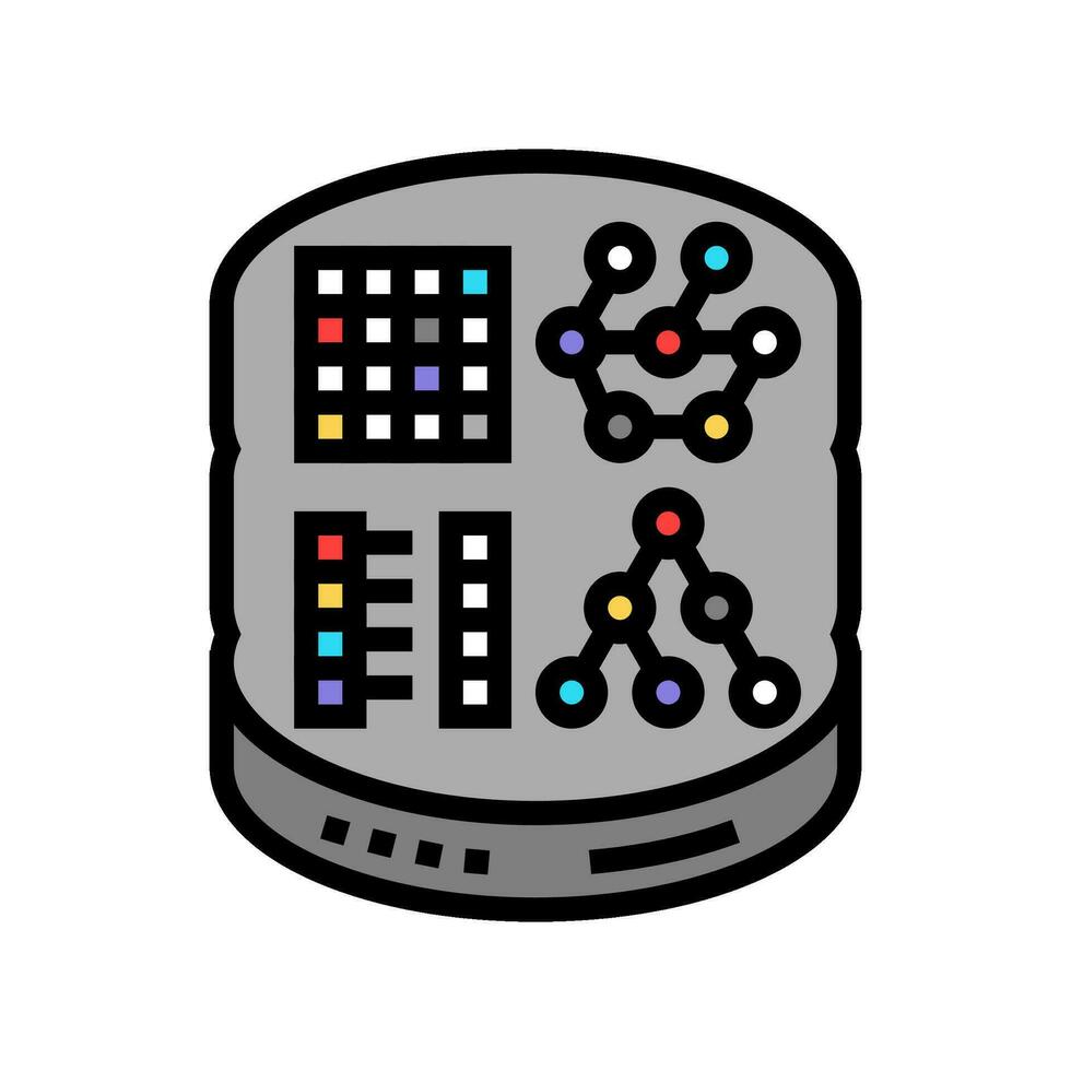 nosql Datenbank Farbe Symbol Vektor Illustration