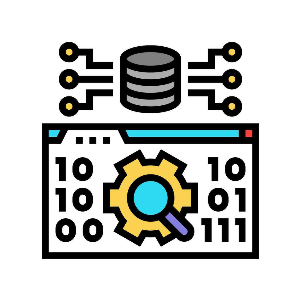 data godkännande databas Färg ikon vektor illustration