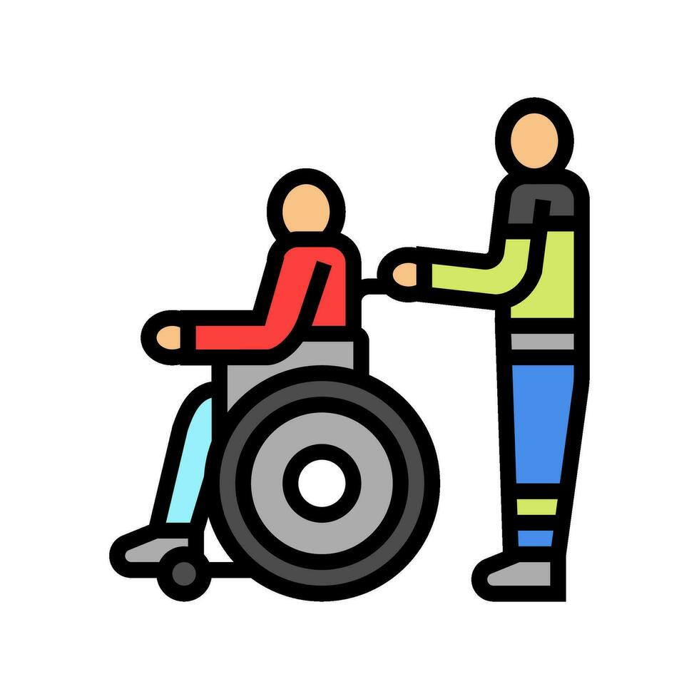 geduldig Transfer Krankenwagen Farbe Symbol Vektor Illustration