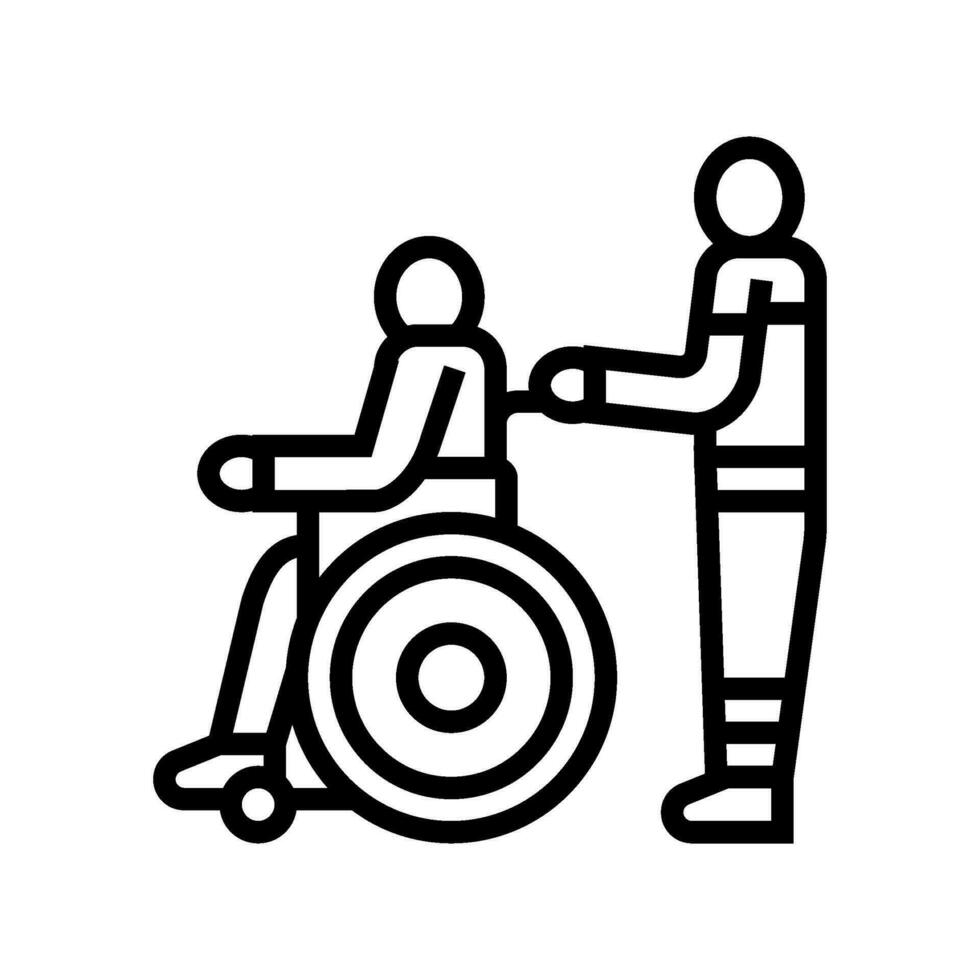 geduldig Transfer Krankenwagen Linie Symbol Vektor Illustration