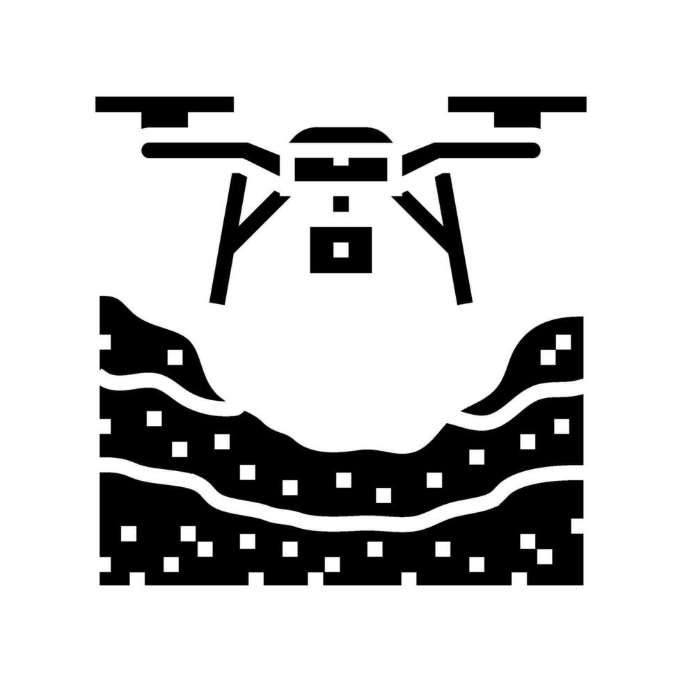 Vermessung Drohne Glyphe Symbol Vektor Illustration