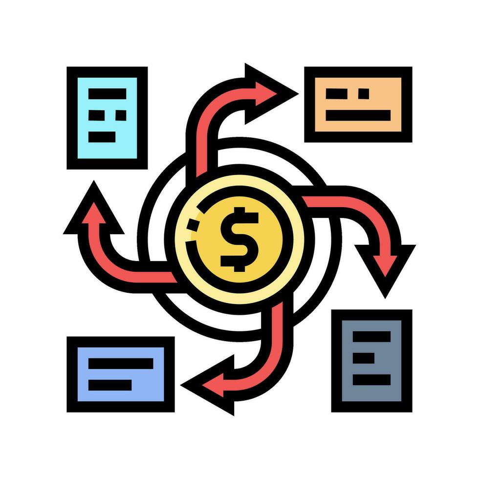 diversifiering finansiell rådgivare Färg ikon vektor illustration