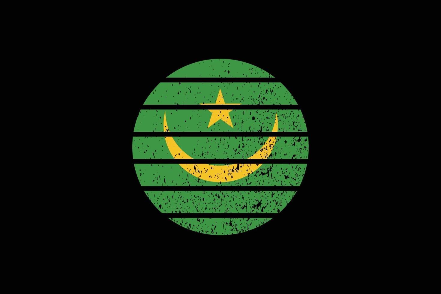 grunge stil flagga i Mauretanien. vektor illustration.