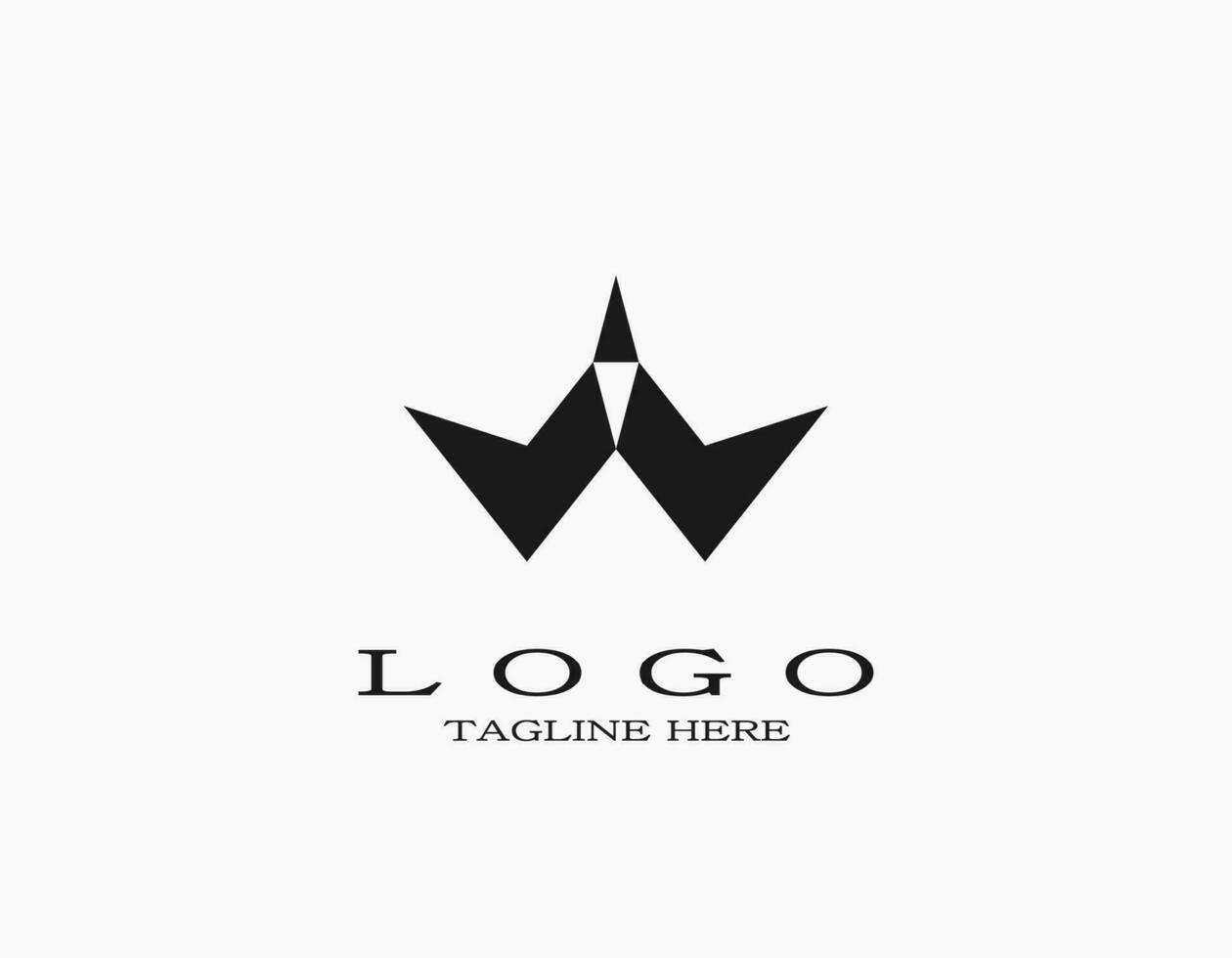 modern minimal Brief w Logo Konzept. ein ähnlich schwarz Logo zu ein Kragen, Rakete, Ebene, Rakete, Pyramide, Dreieck, Flügel. vektor