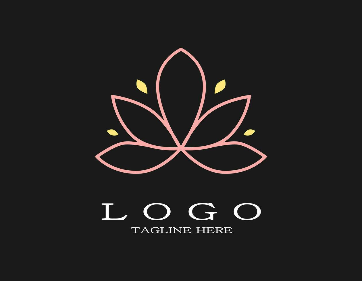 enkel lotus linje logotyp. minimal design begrepp med blomning rosa lotus. lämplig för spa, tillflykt, hotell, skönhet, boutique, yoga, salong, parfym. vektor