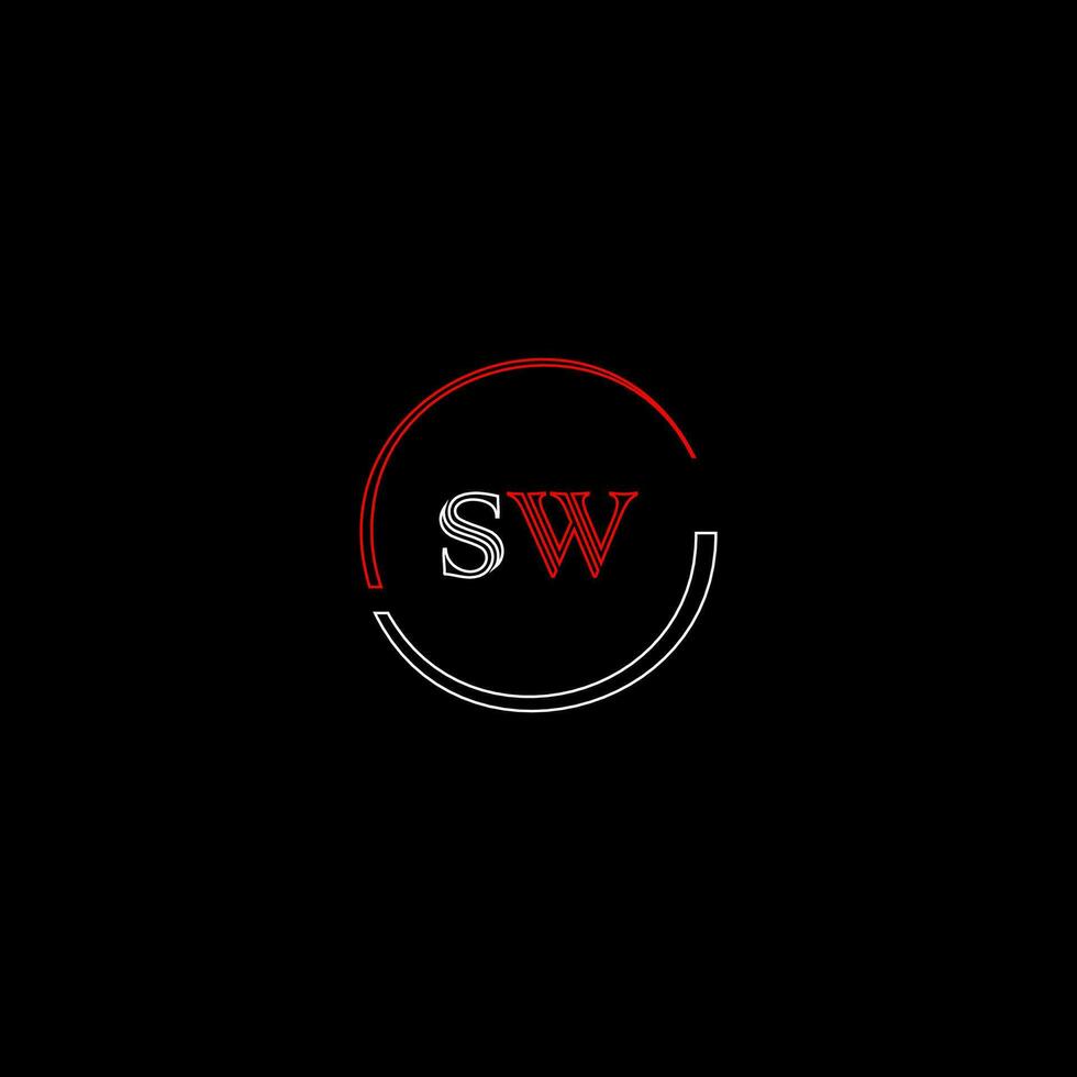 sw kreativ modern Briefe Logo Design Vorlage vektor