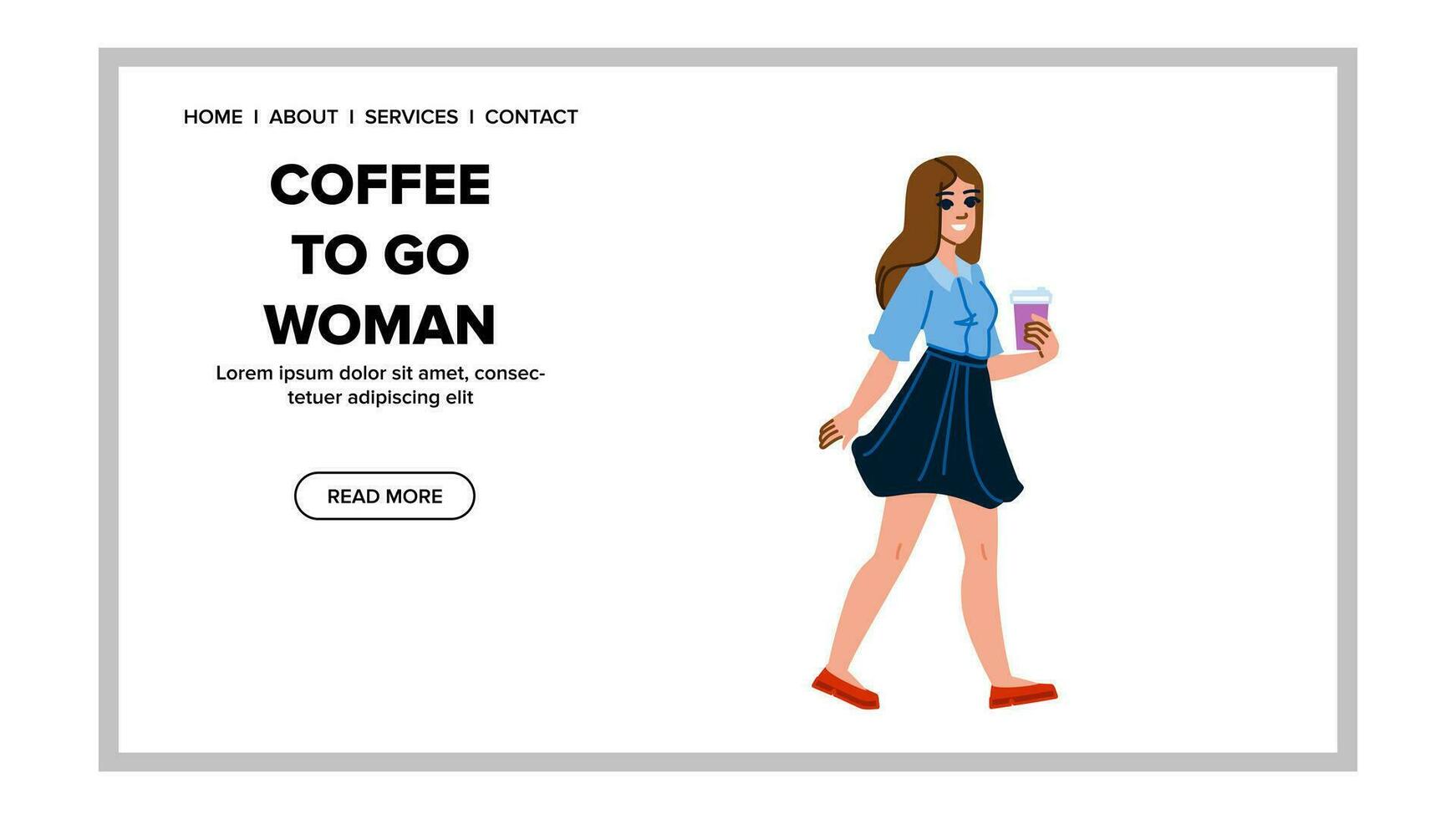 attraktiv kaffe till gå kvinna vektor