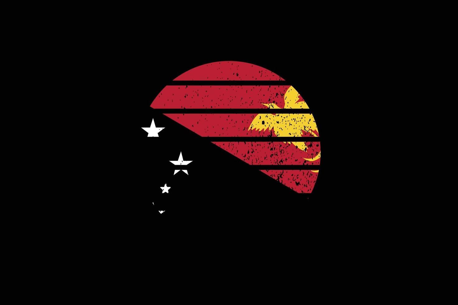 Grunge-Stil Flagge von Papua-Neuguinea. Vektor-Illustration. vektor