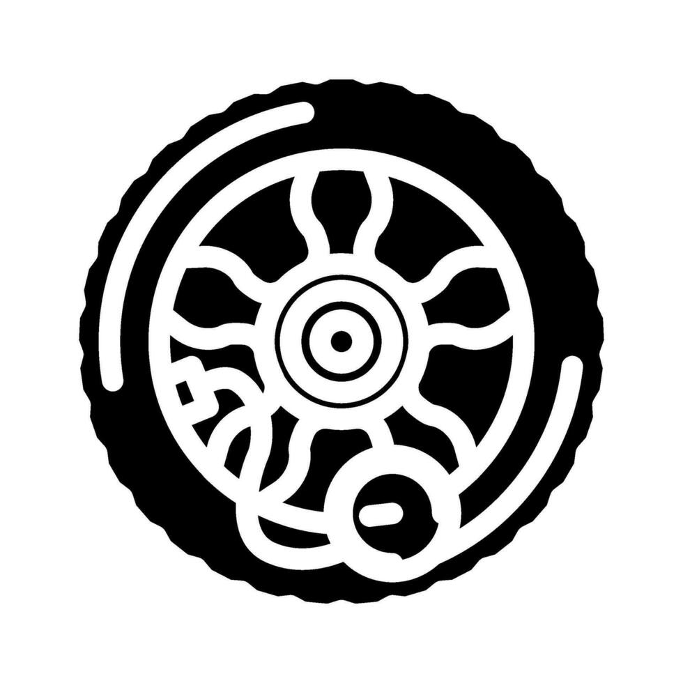 Reifen Instandhaltung Auto Mechaniker Glyphe Symbol Vektor Illustration