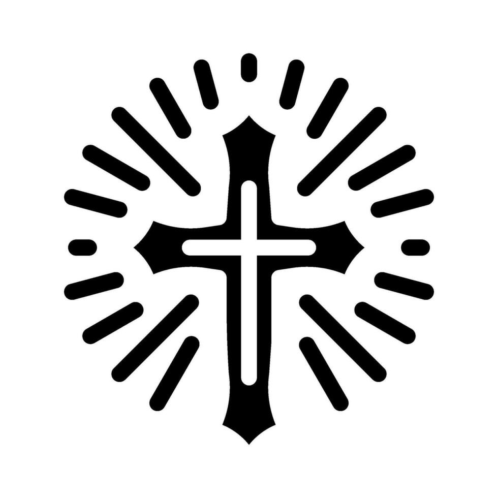 Kreuz tätowieren Kunst Jahrgang Glyphe Symbol Vektor Illustration