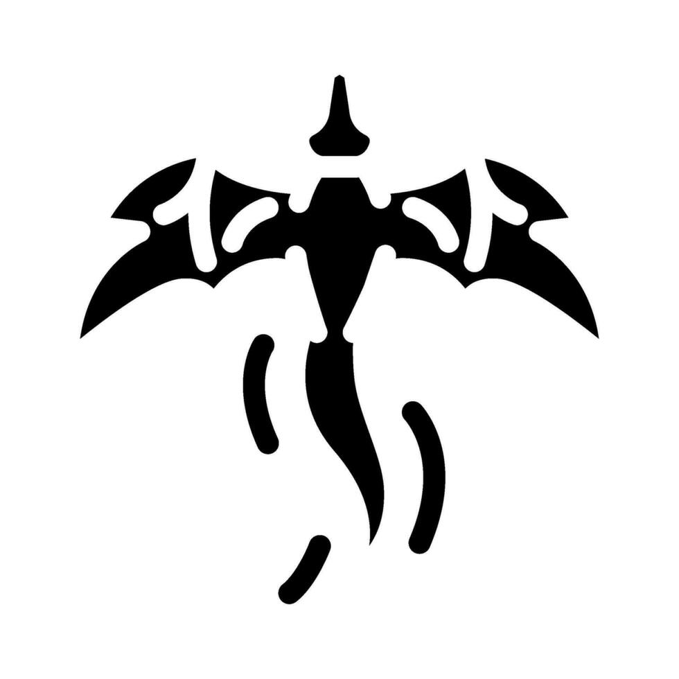Drachen tätowieren Kunst Jahrgang Glyphe Symbol Vektor Illustration