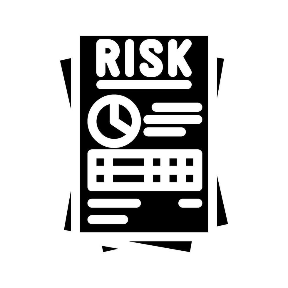 rapportering risk glyf ikon vektor illustration