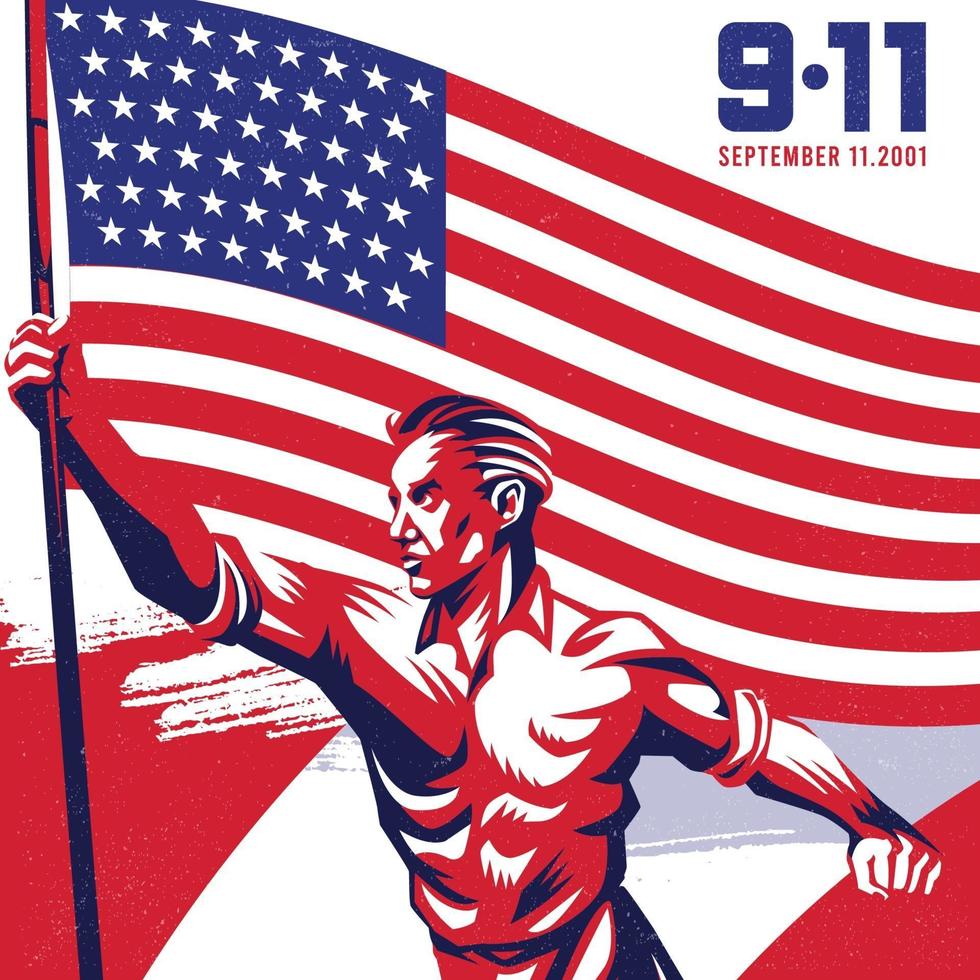 amerikanska flaggan 9.11 patriot dag bakgrund illustration vektor