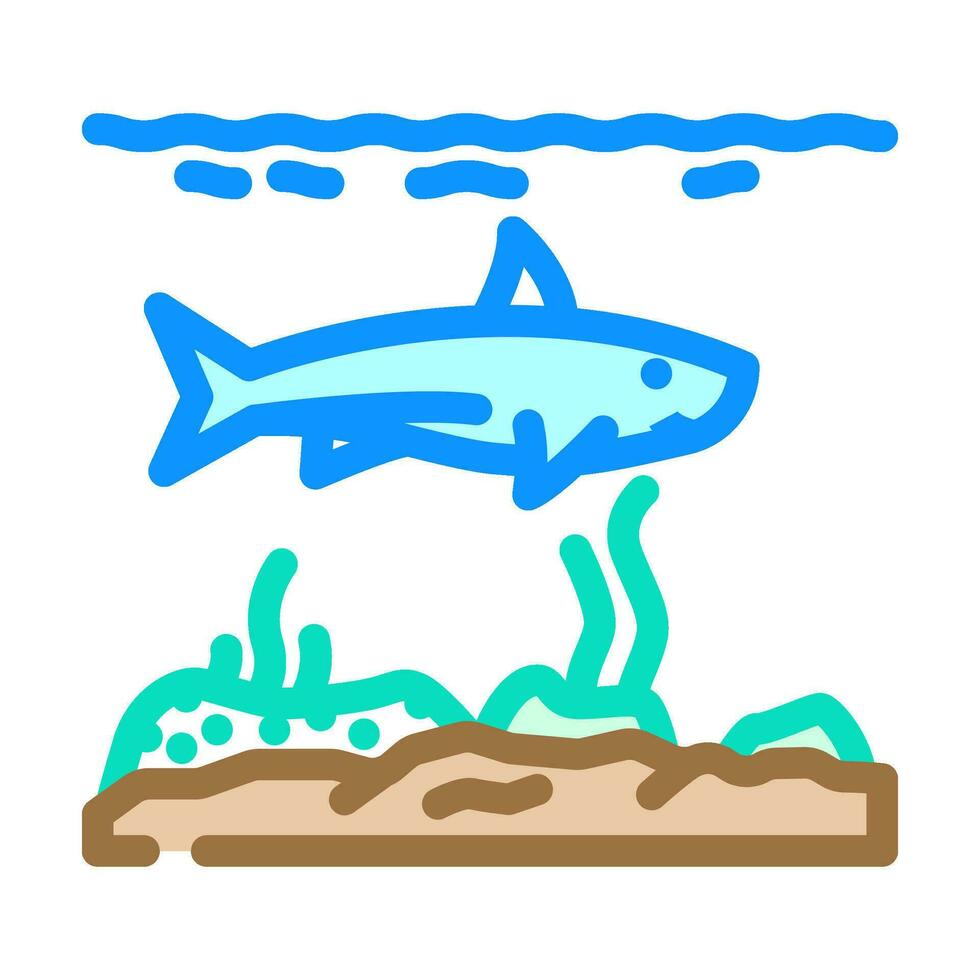 marin ekologi Färg ikon vektor illustration
