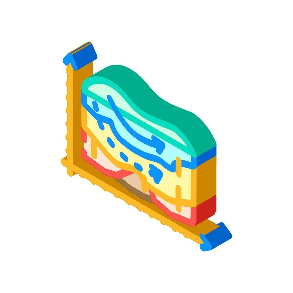 hydrogeologiska modell hydrogeolog isometrisk ikon vektor illustration