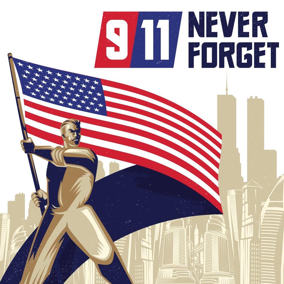 amerikanska flaggan 9.11 patriot dag bakgrund illustration vektor
