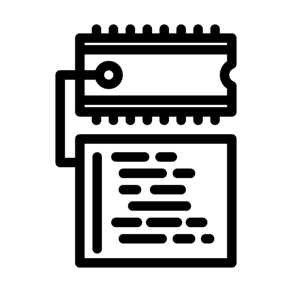 Mikrocontroller Programmierung Elektronik Linie Symbol Vektor Illustration