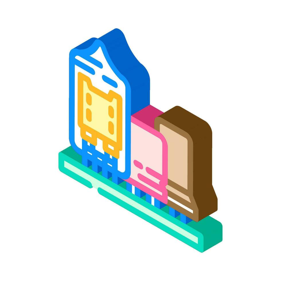 analog Elektronik isometrisch Symbol Vektor Illustration