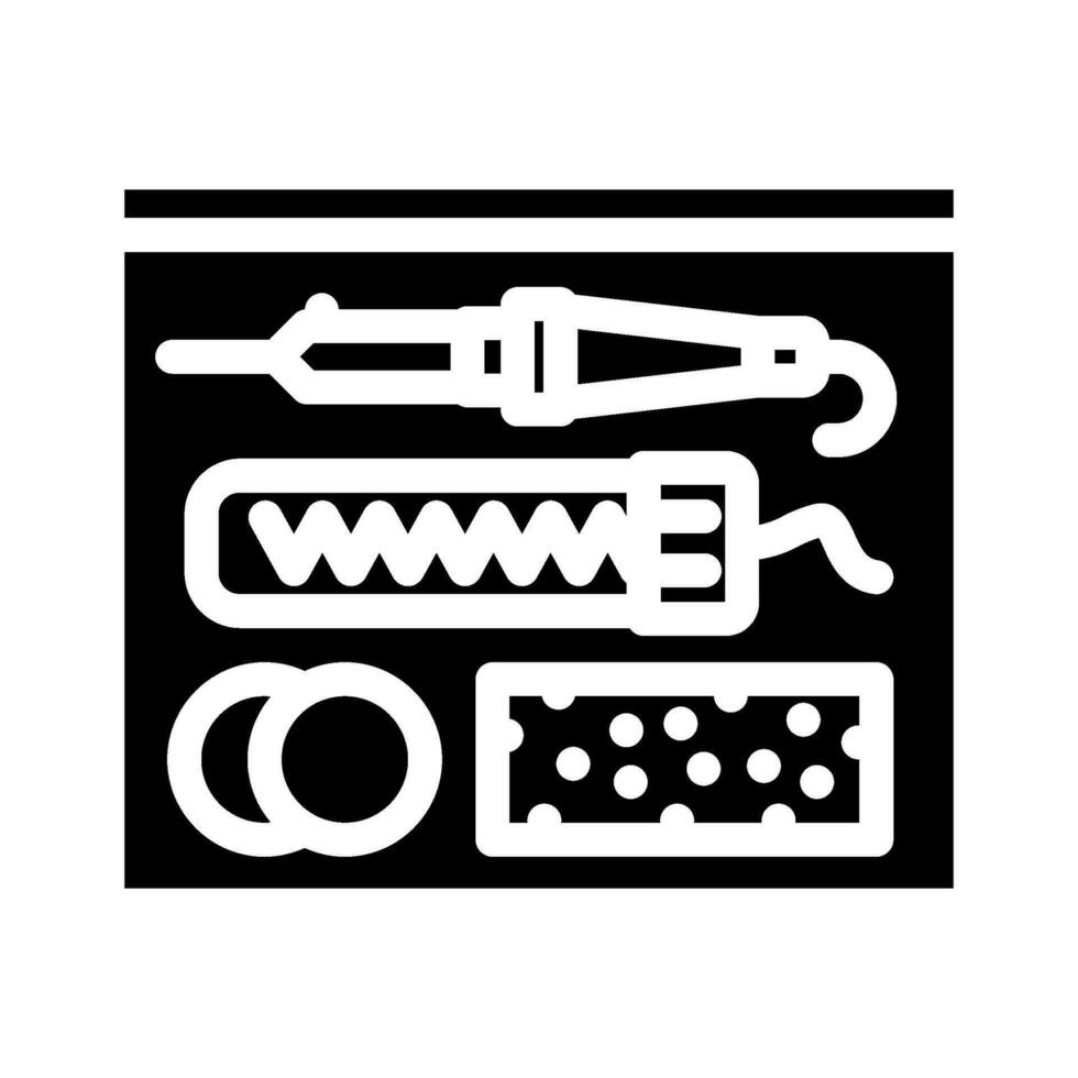 Löten Komponenten Elektronik Glyphe Symbol Vektor Illustration