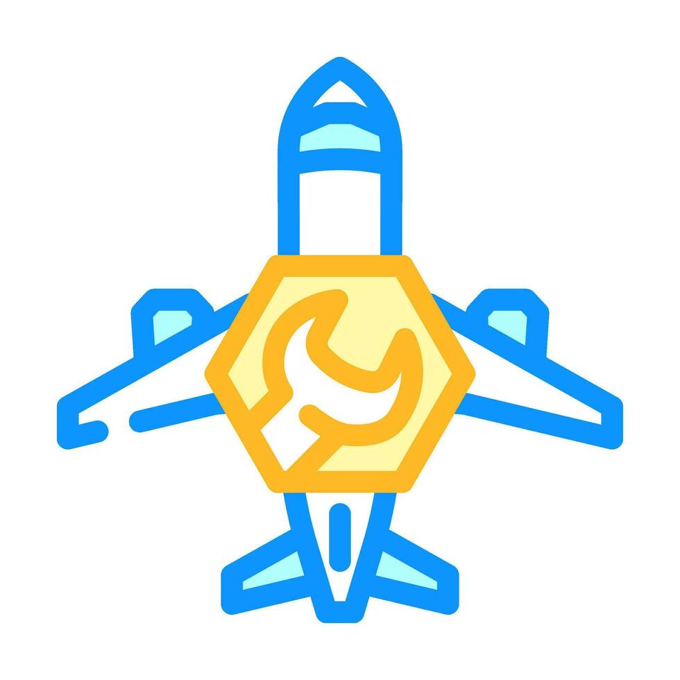 Flugzeug Reparatur Farbe Symbol Vektor Illustration