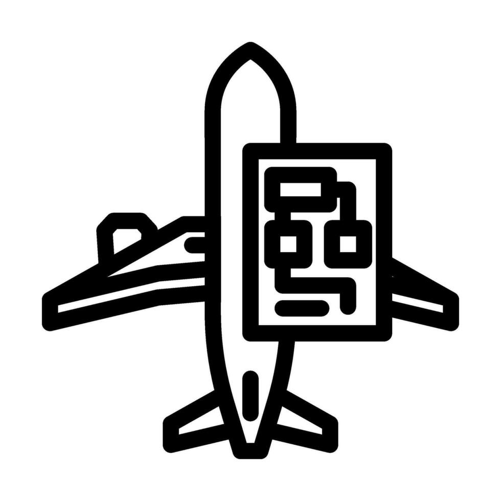 hydraulisk system flygplan linje ikon vektor illustration