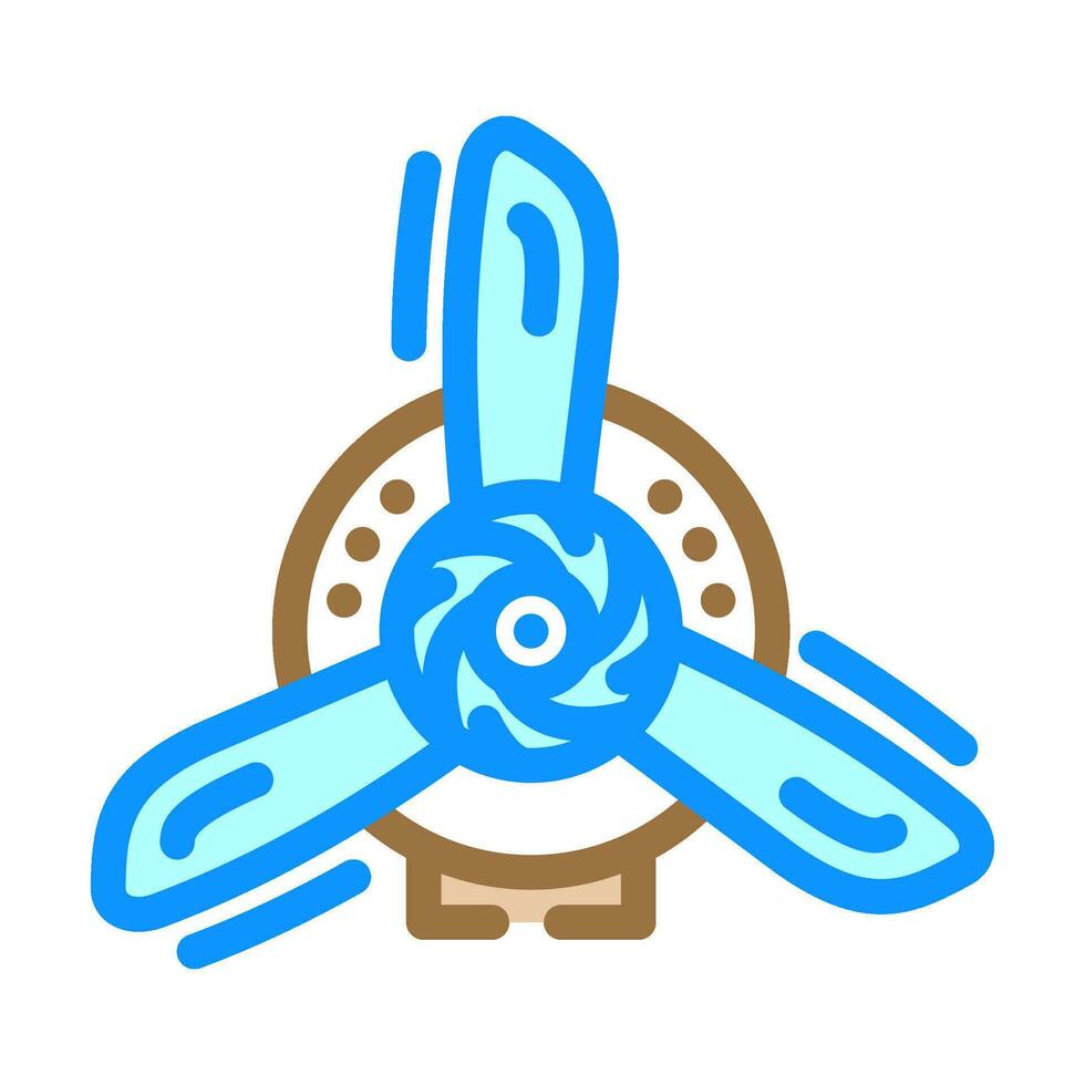 Propeller Instandhaltung Flugzeug Farbe Symbol Vektor Illustration