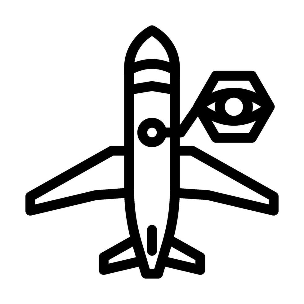 Rumpf Untersuchung Flugzeug Linie Symbol Vektor Illustration