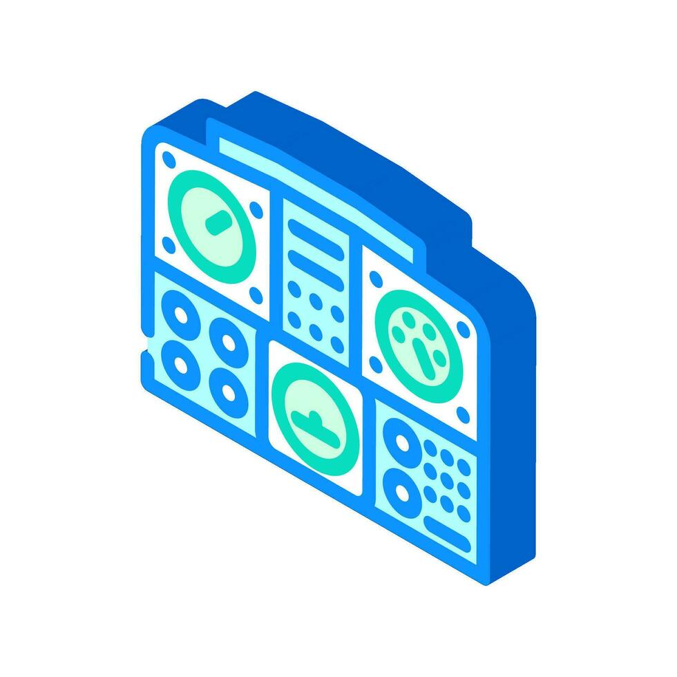 Instrument Panel Flugzeug isometrisch Symbol Vektor Illustration