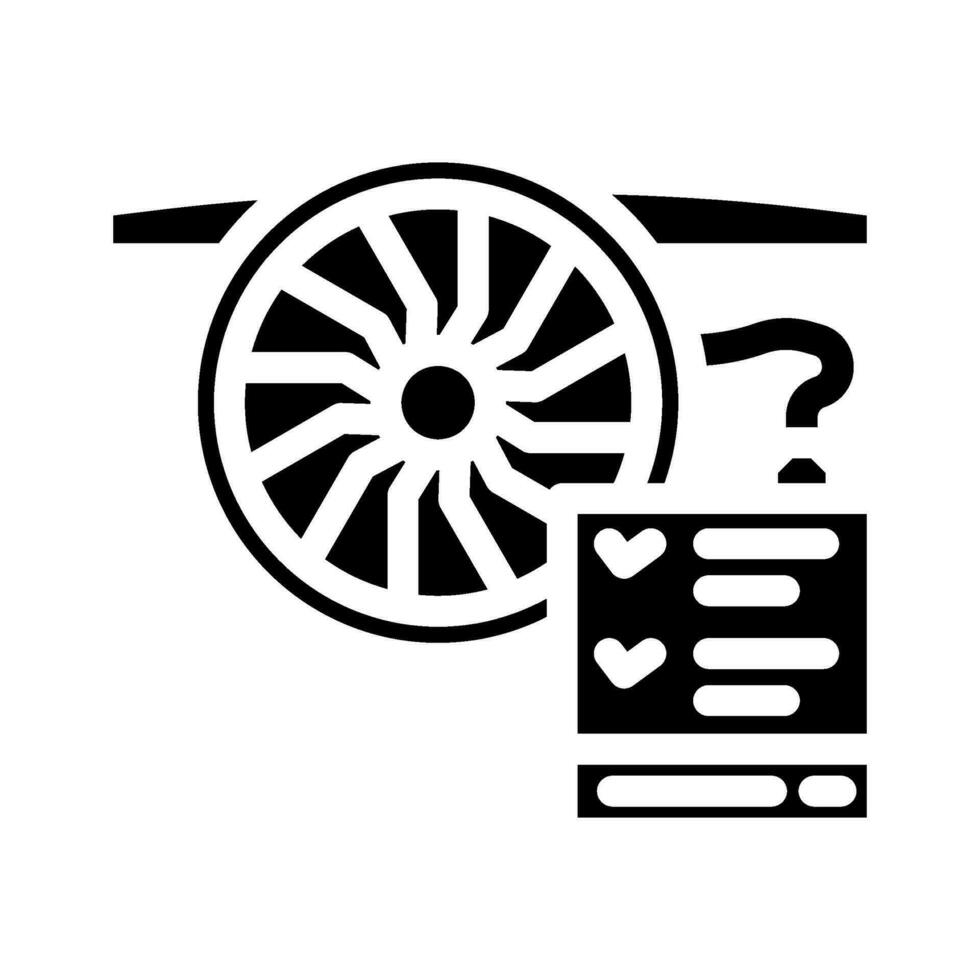 Motor Diagnose Flugzeug Glyphe Symbol Vektor Illustration