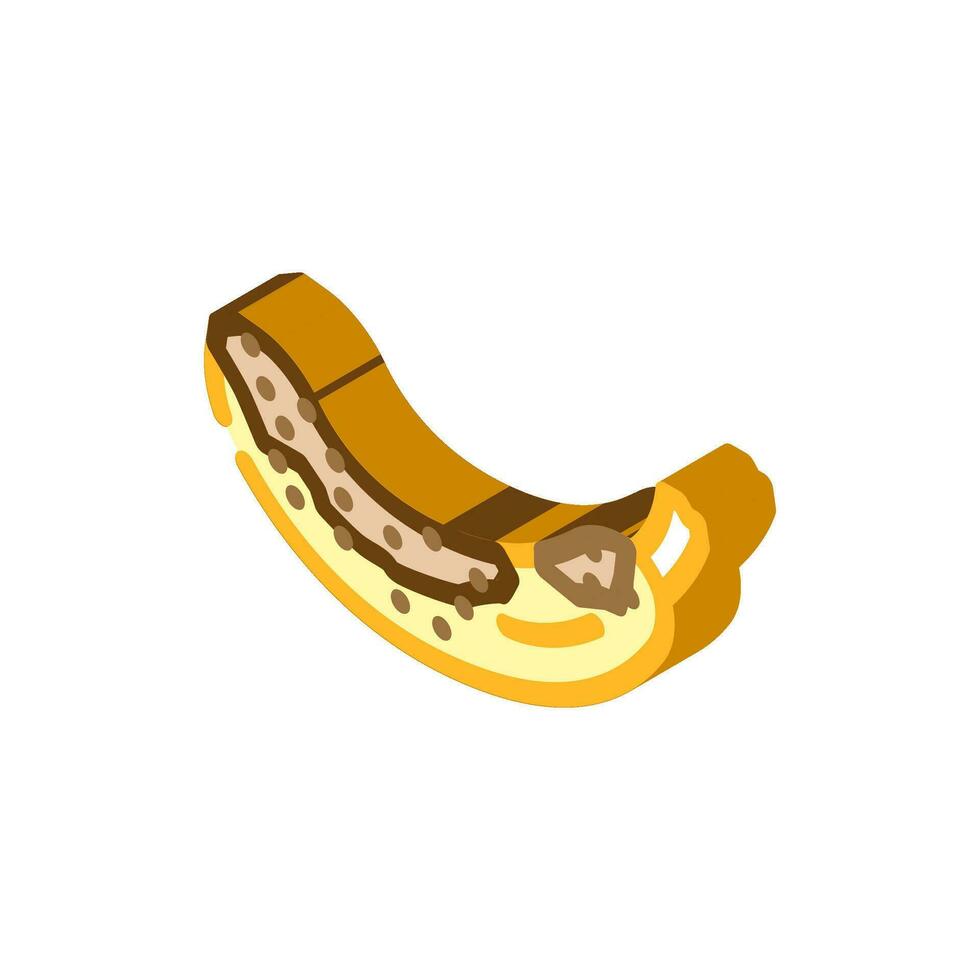 Banane verfault Essen isometrisch Symbol Vektor Illustration