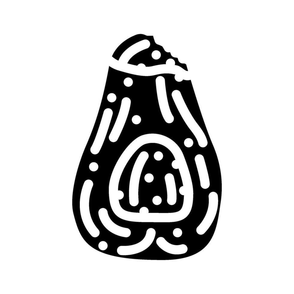 Avocados verfault Essen Glyphe Symbol Vektor Illustration