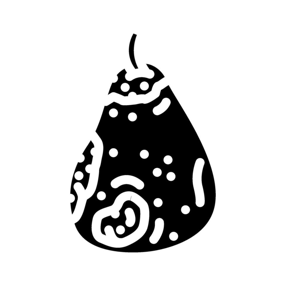 Birne verfault Essen Glyphe Symbol Vektor Illustration
