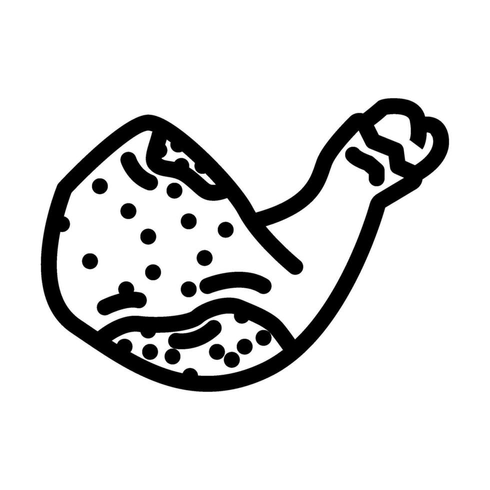 Hähnchen verfault Essen Linie Symbol Vektor Illustration