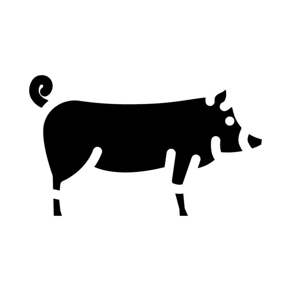 Berkshire Schwein Rasse Glyphe Symbol Vektor Illustration