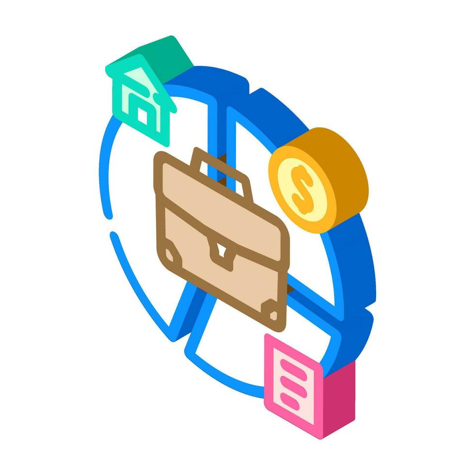 investering portfölj isometrisk ikon vektor illustration