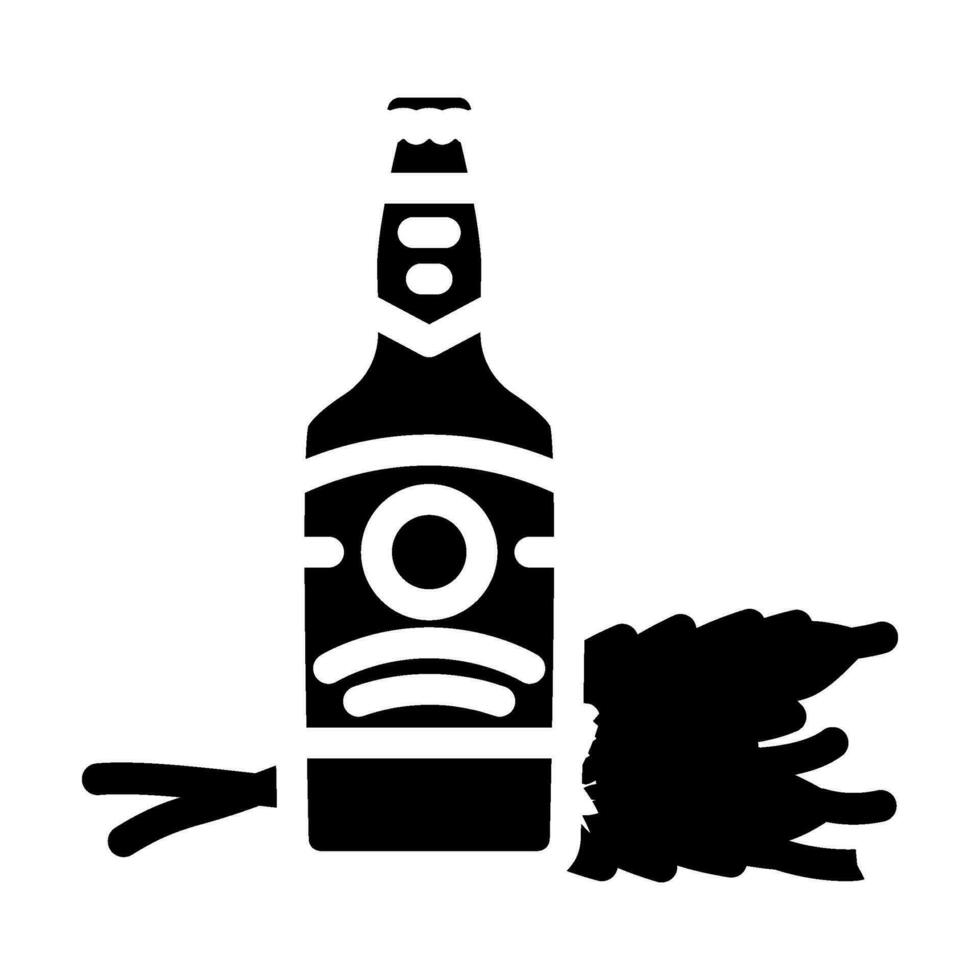 Bier Gerste Ohr Glyphe Symbol Vektor Illustration