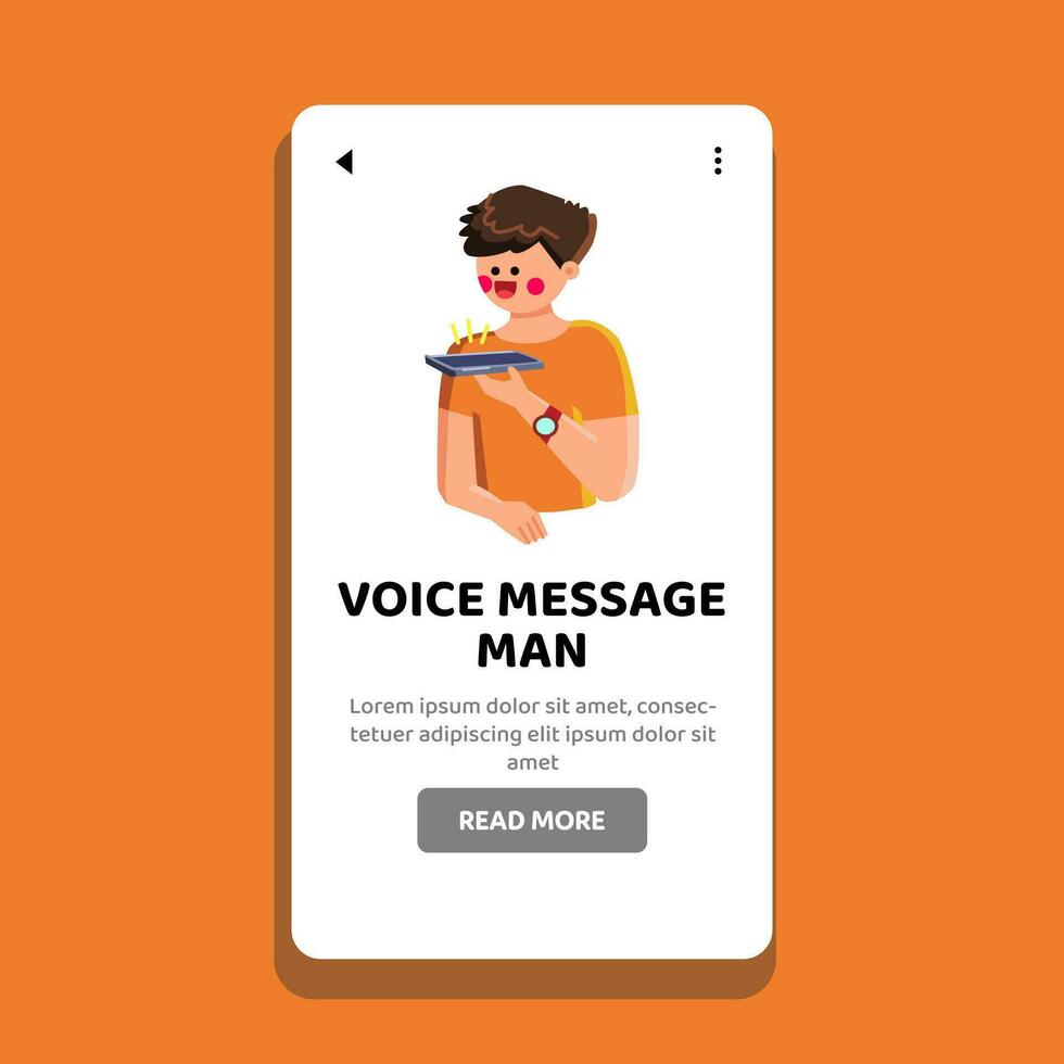 Handy, Mobiltelefon Stimme Botschaft Mann Vektor