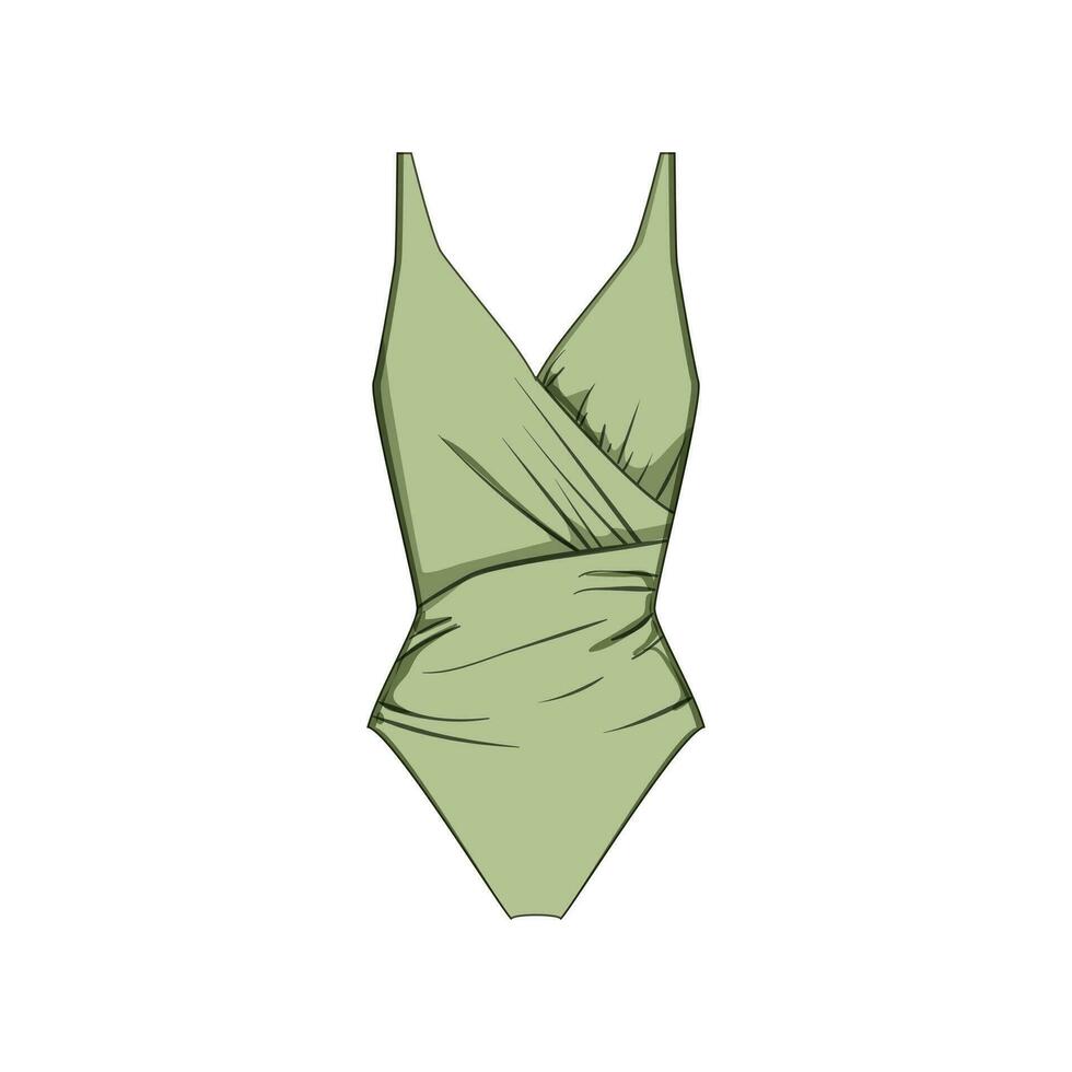kropp baddräkt kvinna tecknad serie vektor illustration
