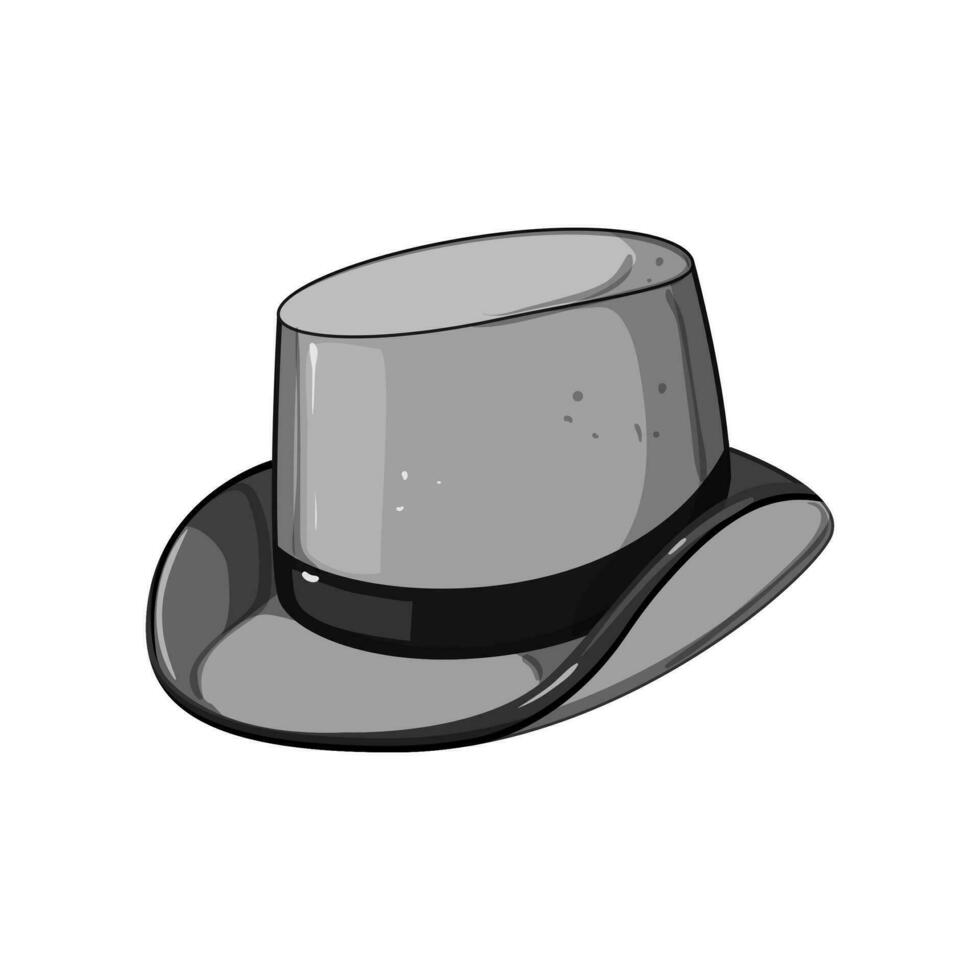 svart cylinder hatt tecknad serie vektor illustration