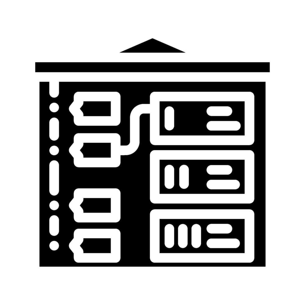 Storyboard Schaffung Spiel Entwicklung Glyphe Symbol Vektor Illustration