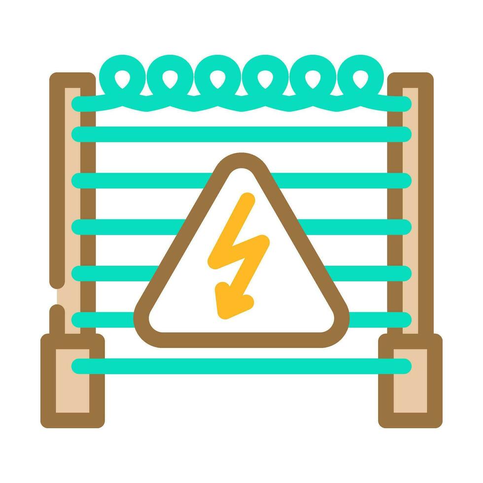 varning elektricitet Färg ikon vektor illustration