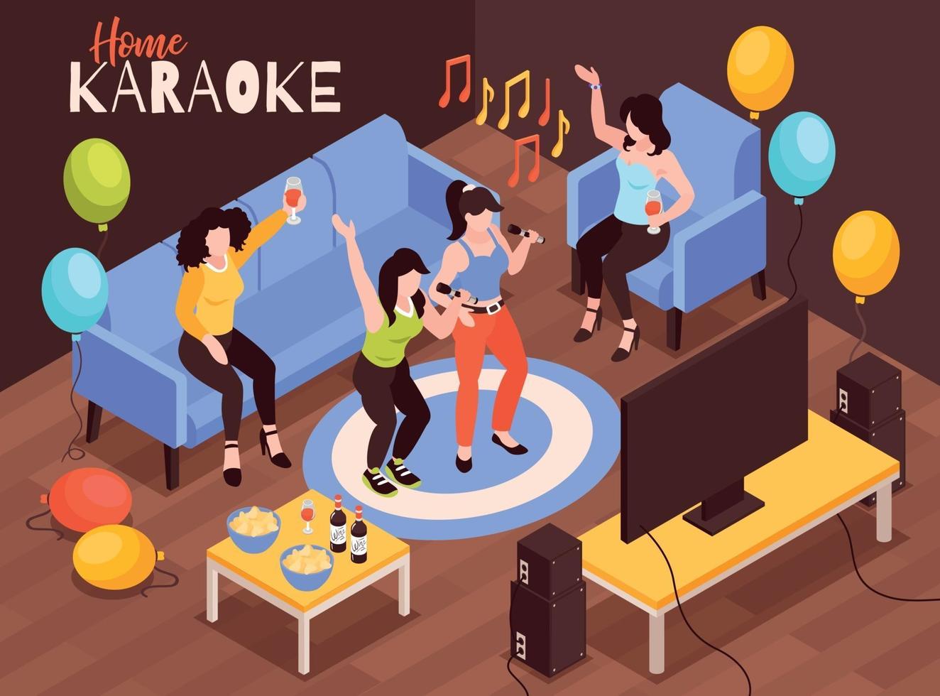 Karaoke zu Hause Komposition vektor