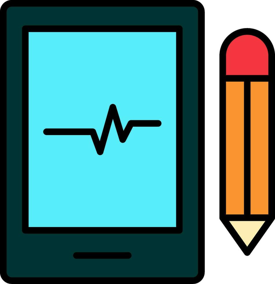 teckning läsplatta vektor ikon