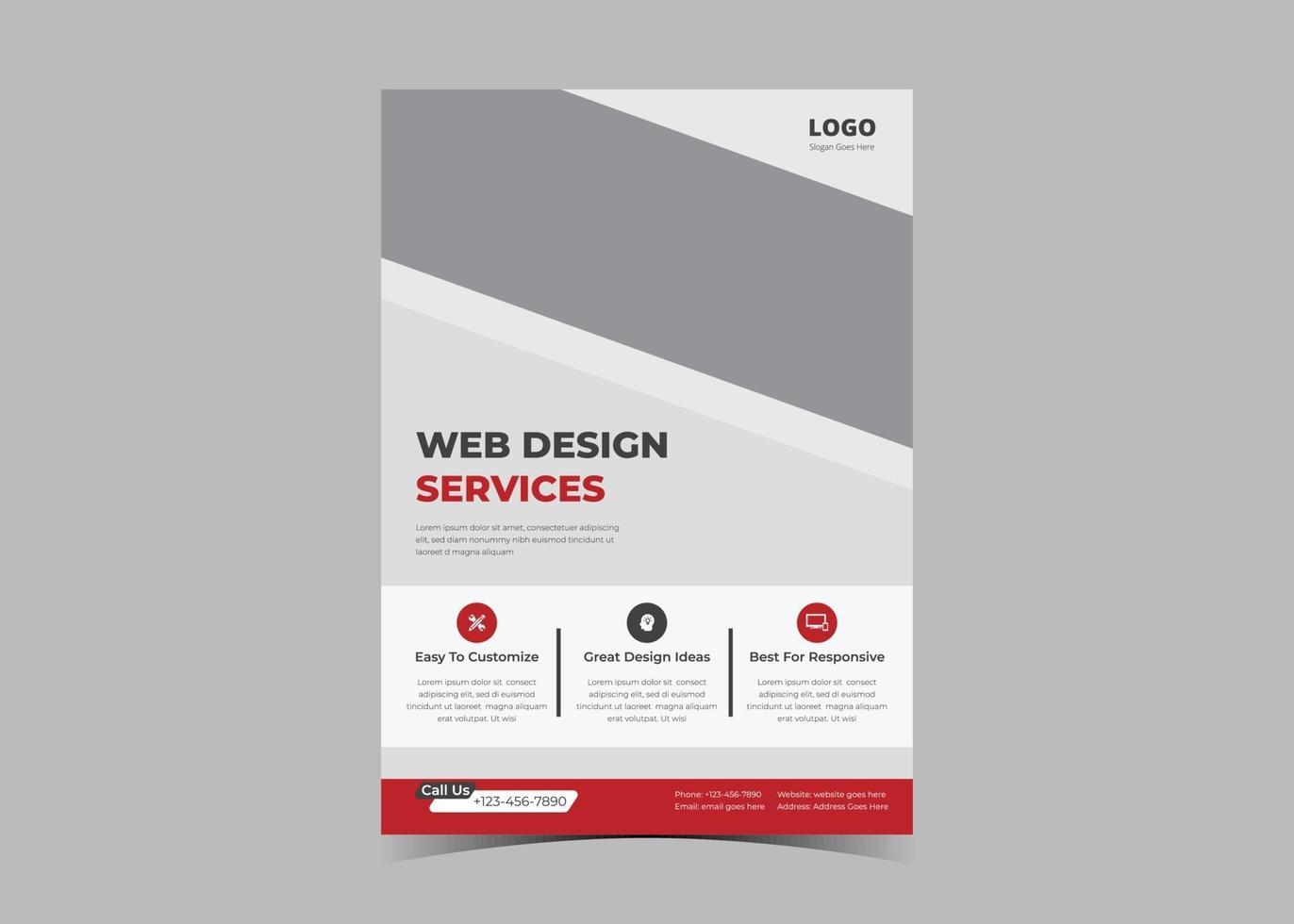 webbdesign service flyer mall idé koncept. vektor