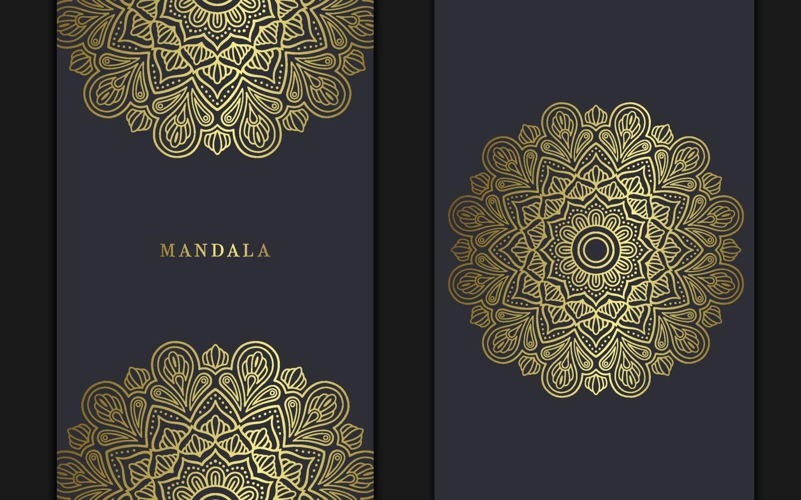 Luxus Gold Mandala verzierten Hintergrund für Hochzeitseinladung vektor