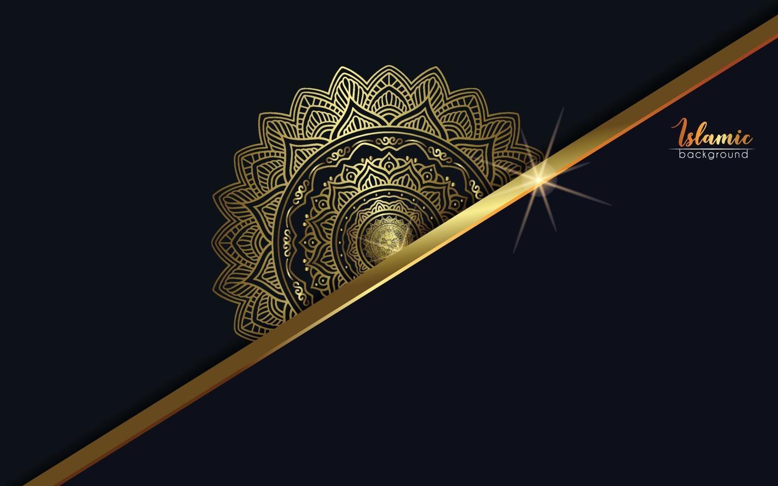 Luxus Gold Mandala verzierten Hintergrund für Hochzeitseinladung vektor