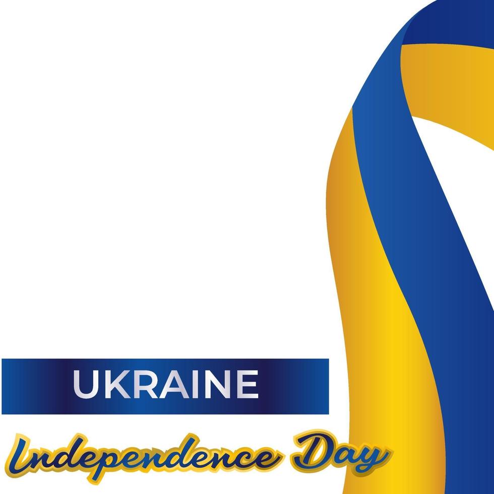 Ukrainas självständighetsdag med flagga vektor