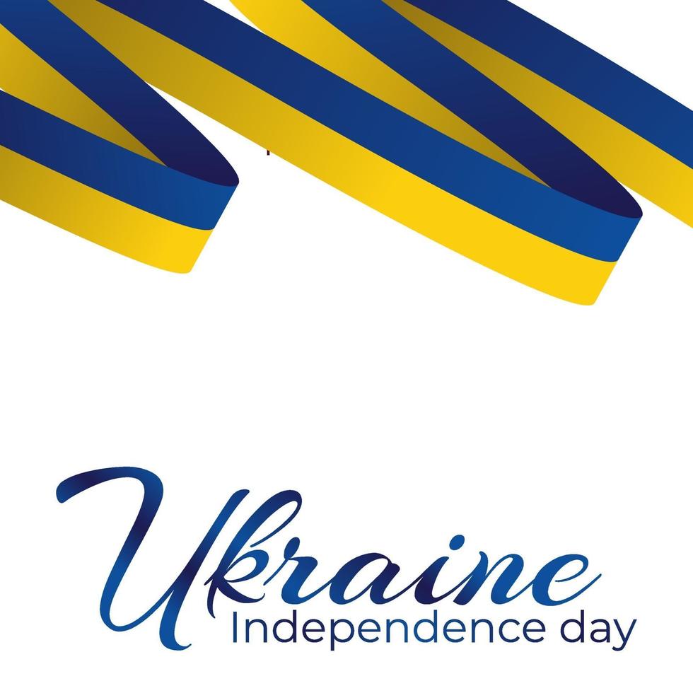 Ukrainas självständighetsdag med viftande flaggor vektor