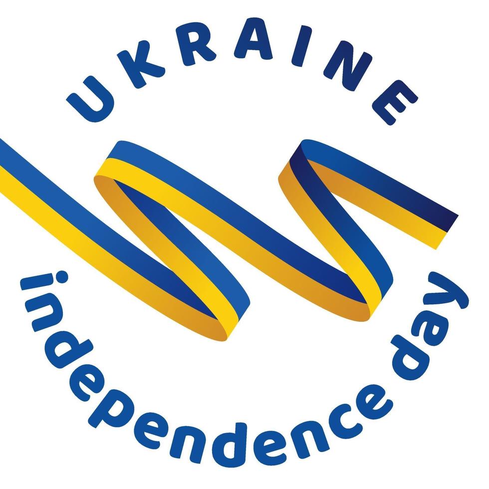 Unabhängigkeitstag der Ukraine mit wehender Flagge vektor